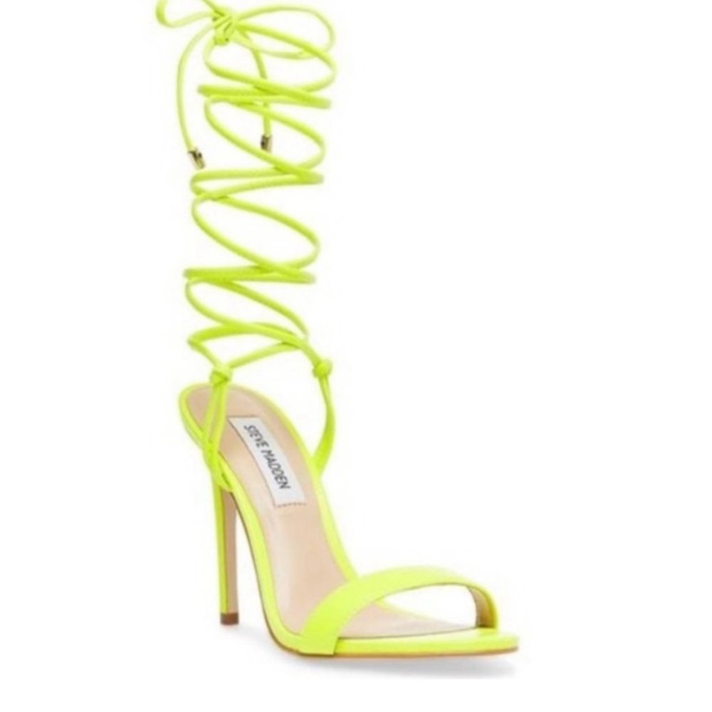 Steve Madden Bright Yellow / Lime Strappy Heels